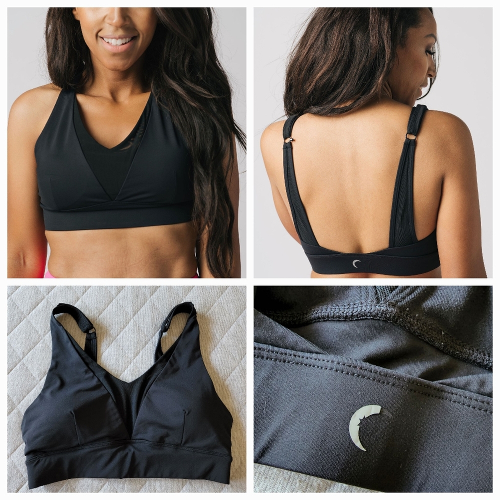 Zyia Black Adjustable Mesh Sport Bra Small